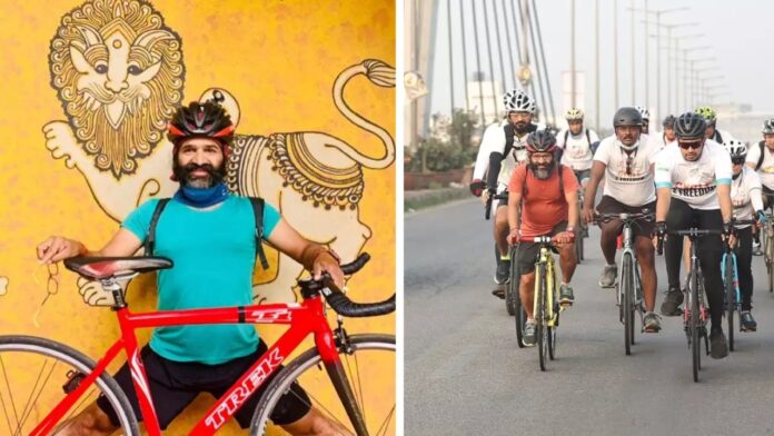  अनिल कदसूर ने 31 जनवरी को सोशल मीडिया पर अपनी अनोखी उपलब्धि पोस्ट की, उन्होंने 42 महीने तक लगातार 100 किलोमीटर की साइकिल यात्रा पूरी कर ली थी! उसी रात 45 साल के अनिल क