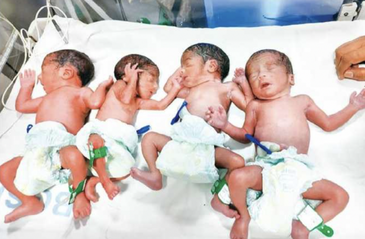 Women Birth Quadruplets